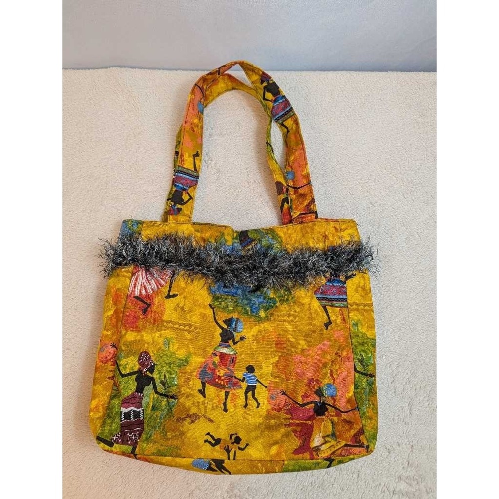 Tribal Pattern‎ Tote Bag Women's Boho Shoulder Bag Fringed Accent